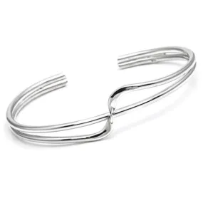 Sterling Silver Twisted Style Bangle Bracelet For Women Girls