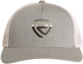 Striped Logo Mesh Snapback, Grey