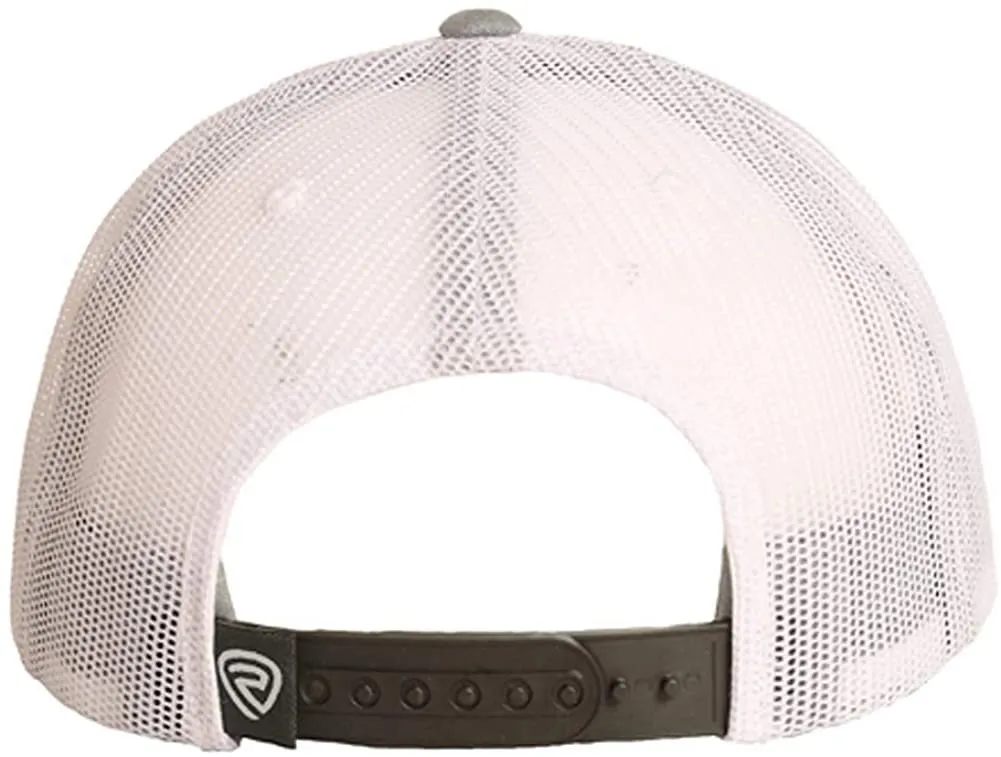 Striped Logo Mesh Snapback, Grey