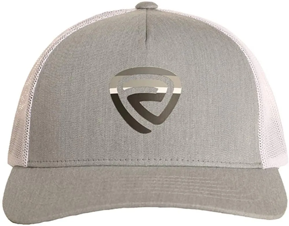 Striped Logo Mesh Snapback, Grey