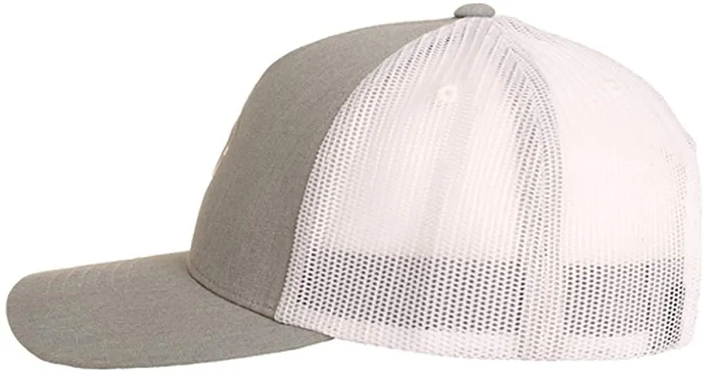 Striped Logo Mesh Snapback, Grey