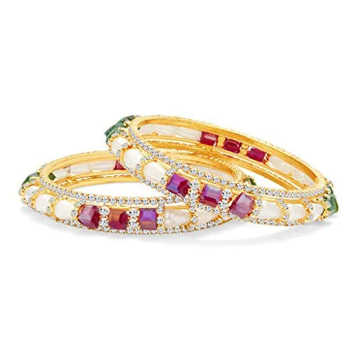 Sukkhi Exquisite Gold Plated Crystal AD Bangle For Women