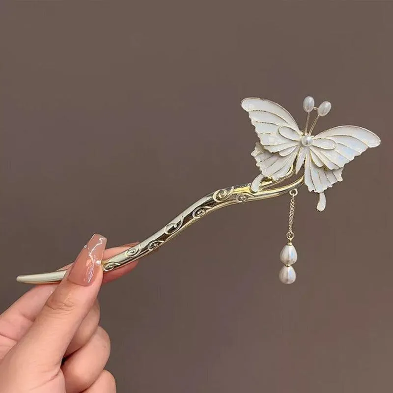 Super fairy ancient style high-end hairpin pendant step shaking hairpin Chinese style flower hair accessories design hairpin ancient style