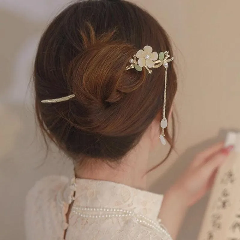 Super fairy ancient style high-end hairpin pendant step shaking hairpin Chinese style flower hair accessories design hairpin ancient style