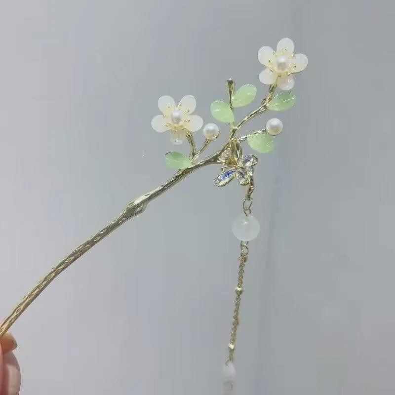 Super fairy ancient style high-end hairpin pendant step shaking hairpin Chinese style flower hair accessories design hairpin ancient style