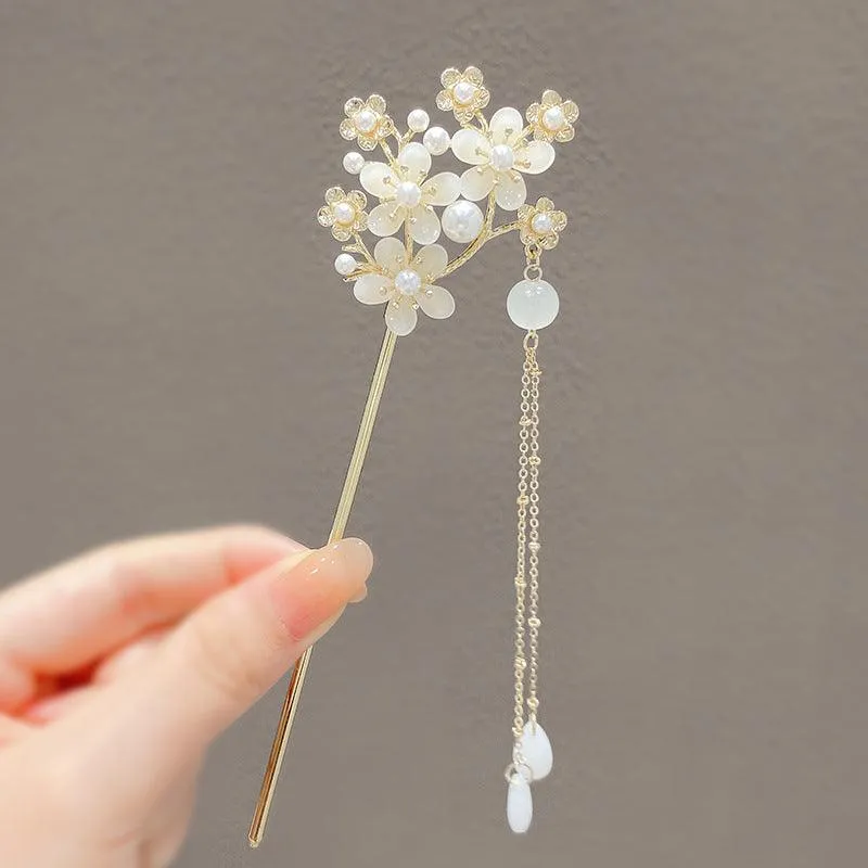 Super fairy ancient style high-end hairpin pendant step shaking hairpin Chinese style flower hair accessories design hairpin ancient style
