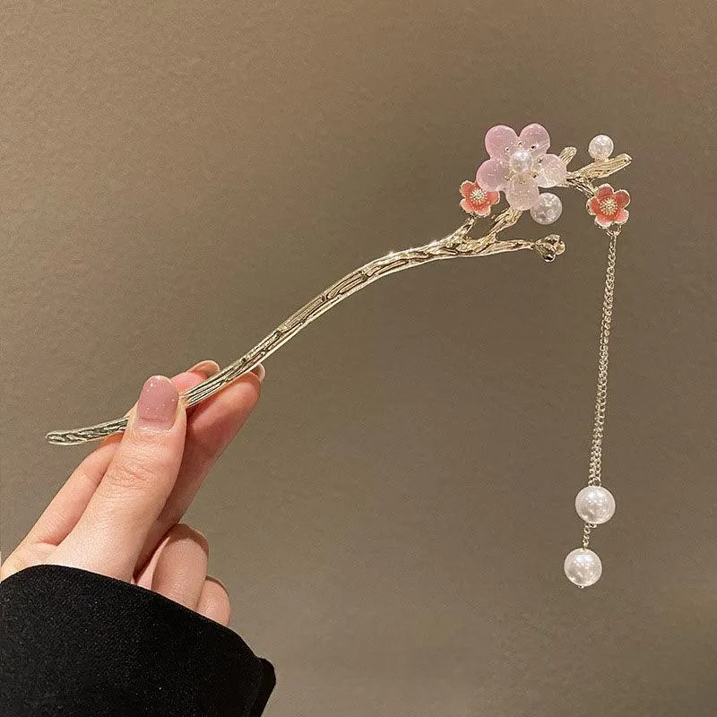 Super fairy ancient style high-end hairpin pendant step shaking hairpin Chinese style flower hair accessories design hairpin ancient style