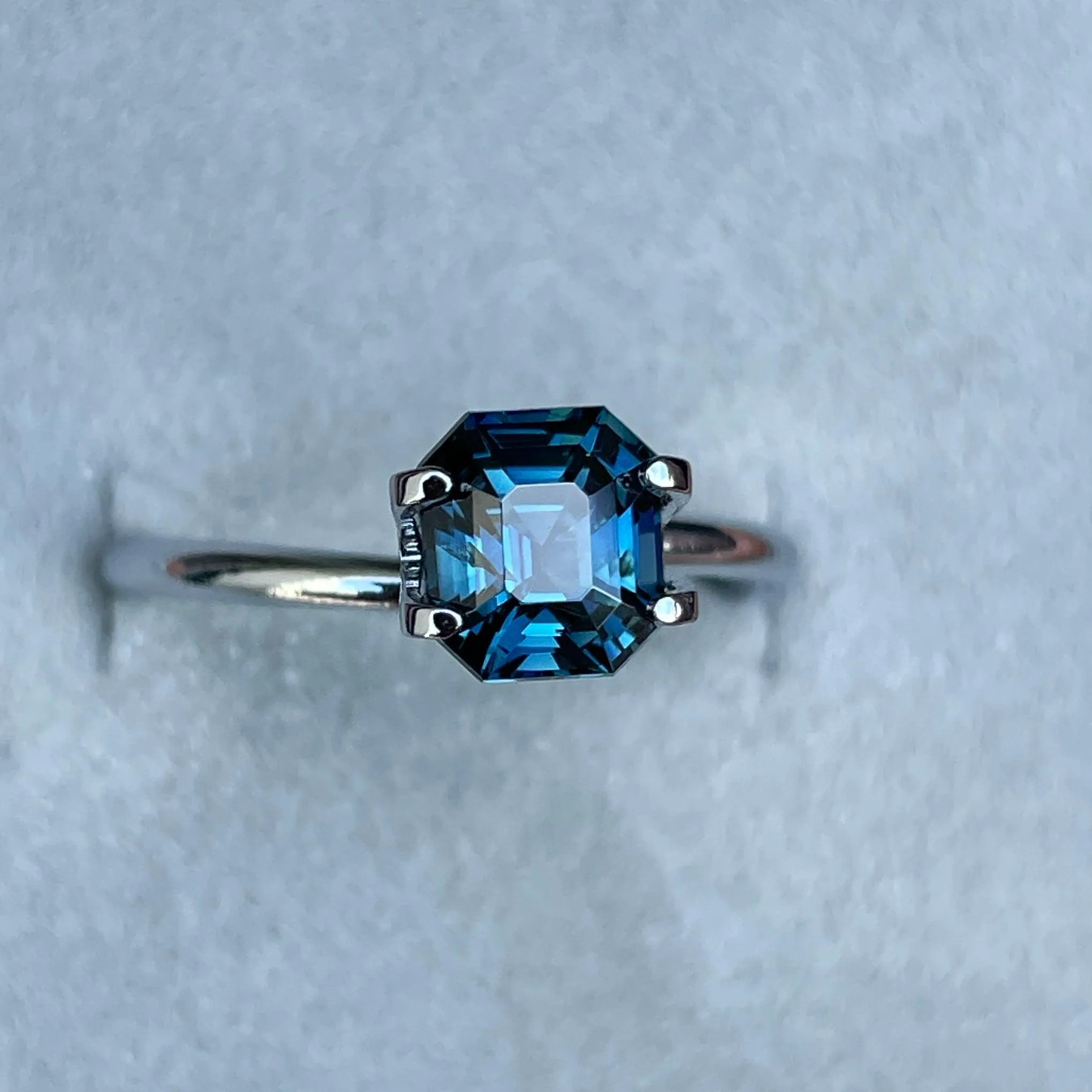 Teal Sapphire Emerald Cut 1.74 crt