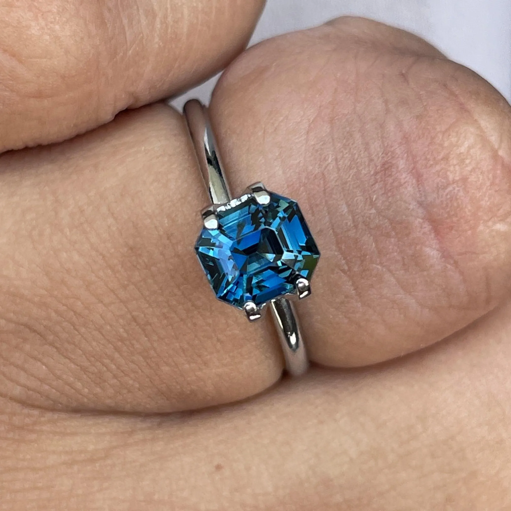 Teal Sapphire Emerald Cut 1.74 crt