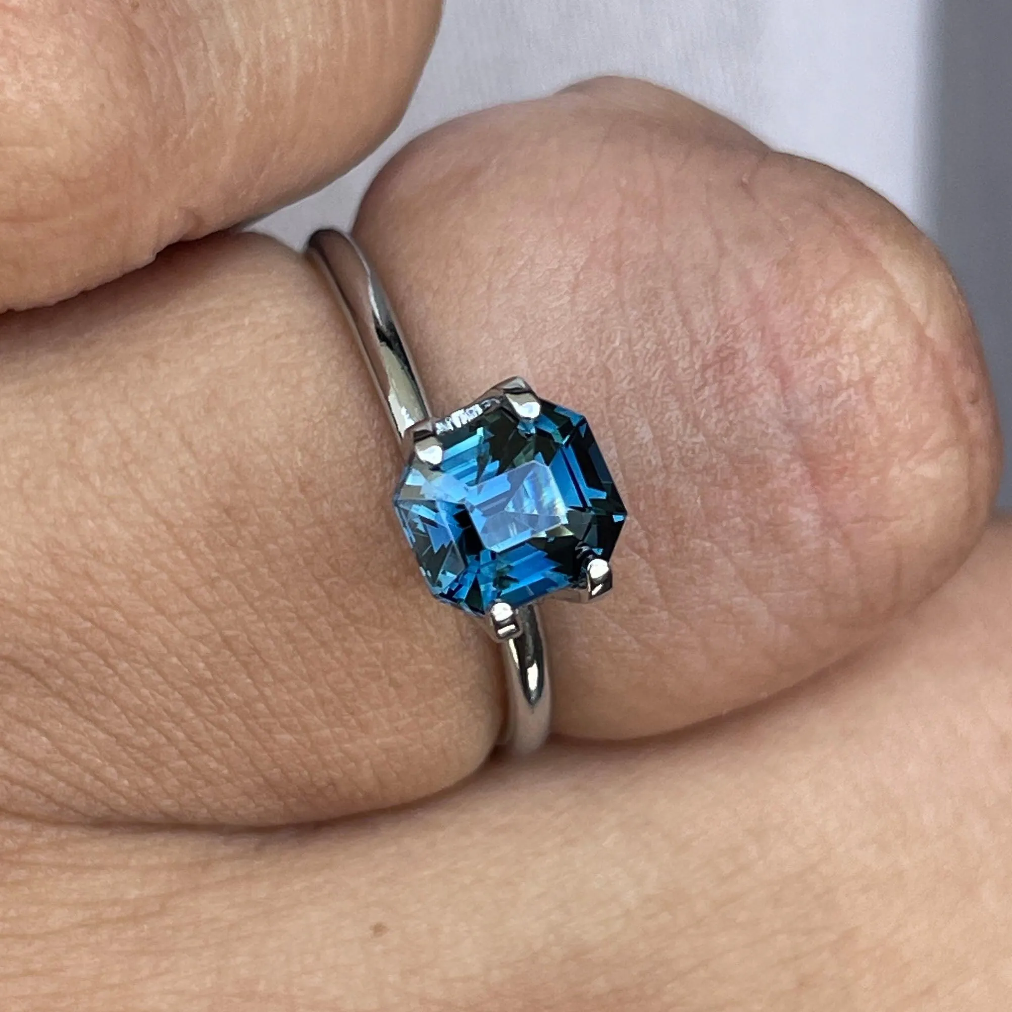 Teal Sapphire Emerald Cut 1.74 crt