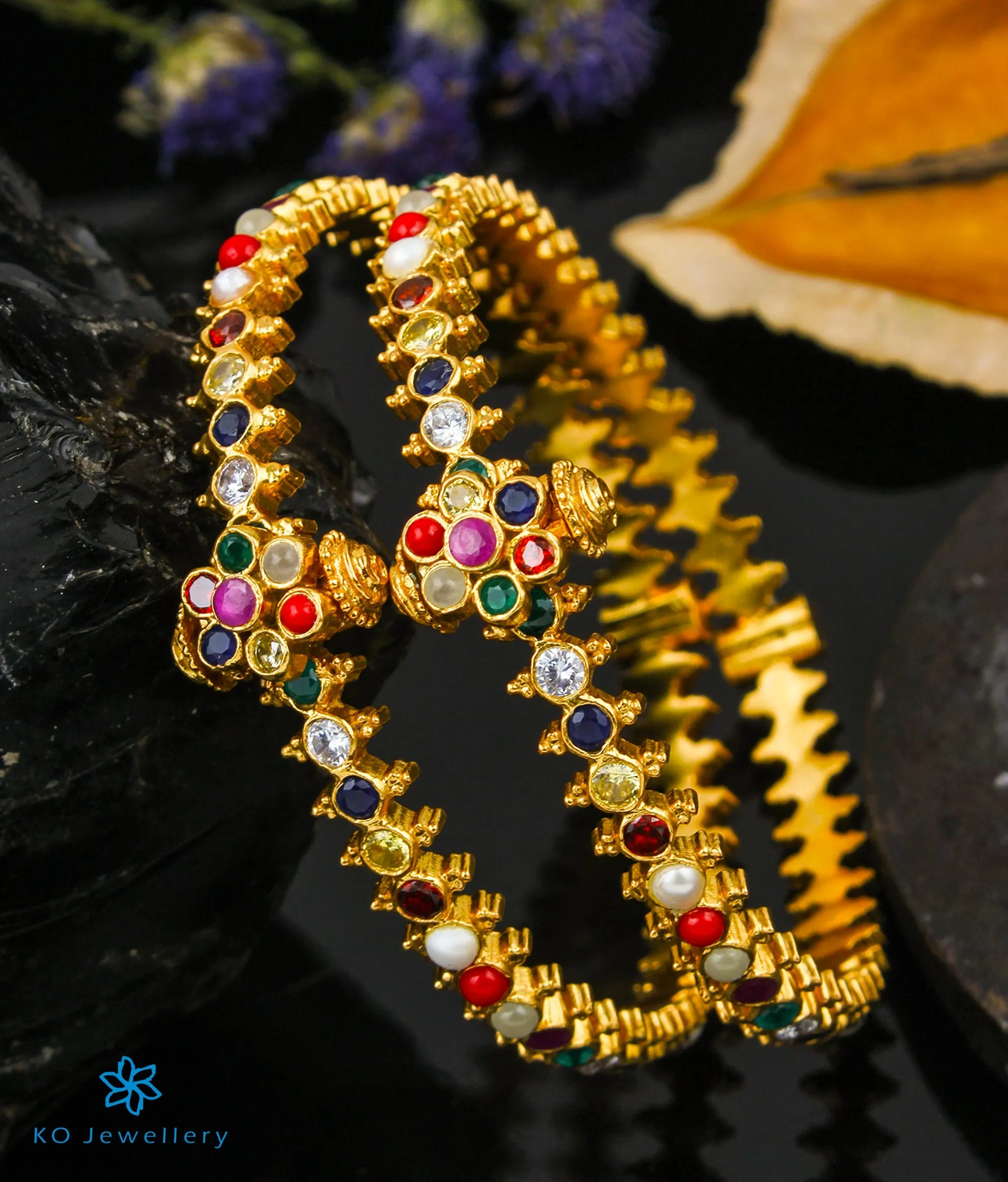 The Ambara Silver Navratna Bracelet(Size/2.2/2.4/2.6/2.8)