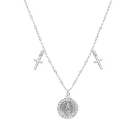THE THREE MEDAL PAVE CHOKER NECKLACE