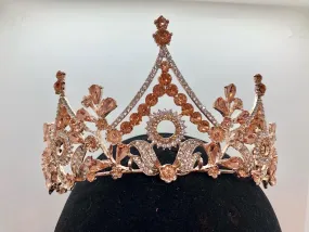 Tiara - Exotic Rose Gold and Light Peach Rhinestone