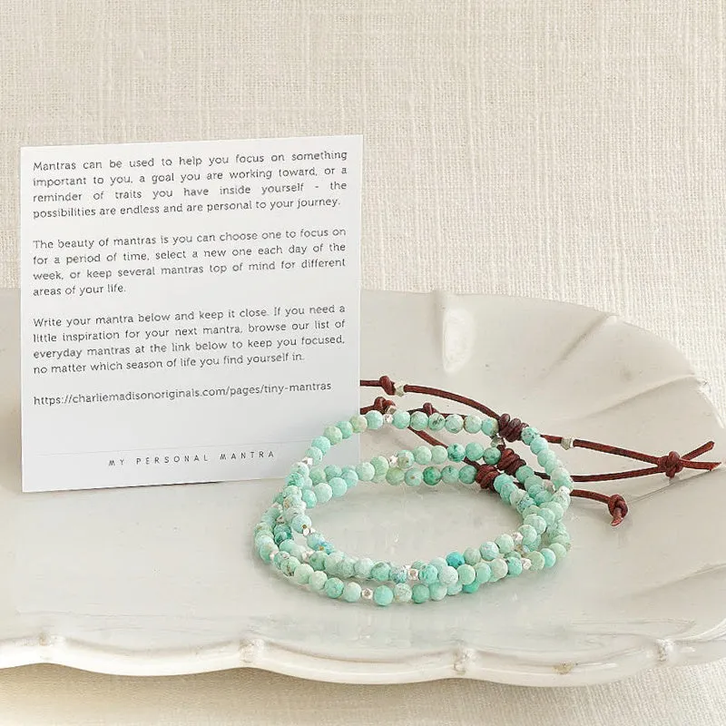 Tiny Mantras Bracelet - Peru Turquoise | Daily Intention Bracelet