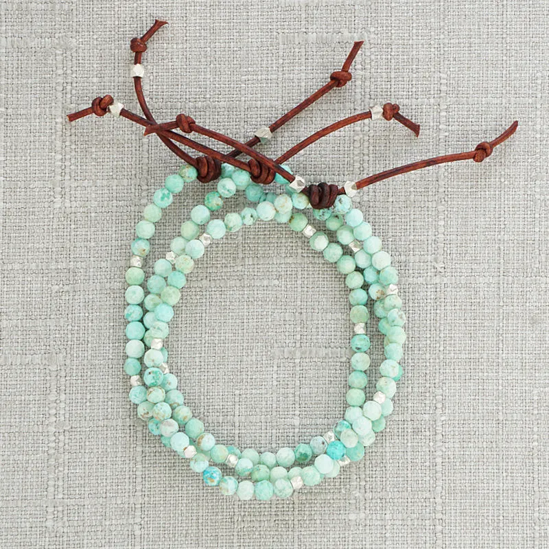 Tiny Mantras Bracelet - Peru Turquoise | Daily Intention Bracelet