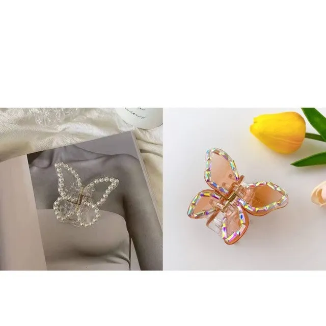Transparent Butterfly Hair Claws Hairpin Cute Transparent Acrylic Clip