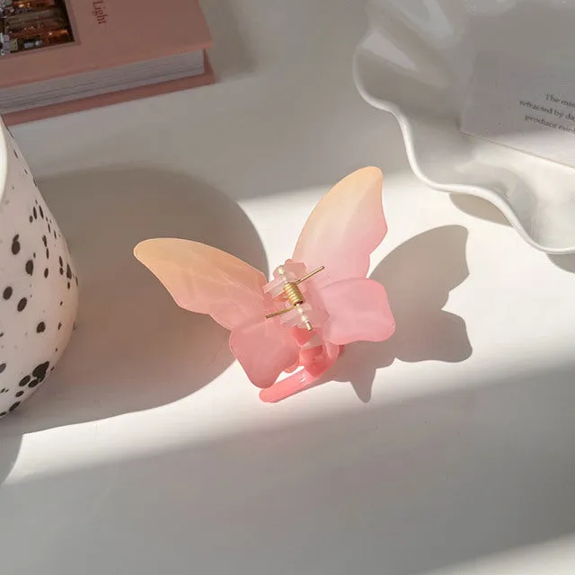 Transparent Butterfly Hair Claws Hairpin Cute Transparent Acrylic Clip
