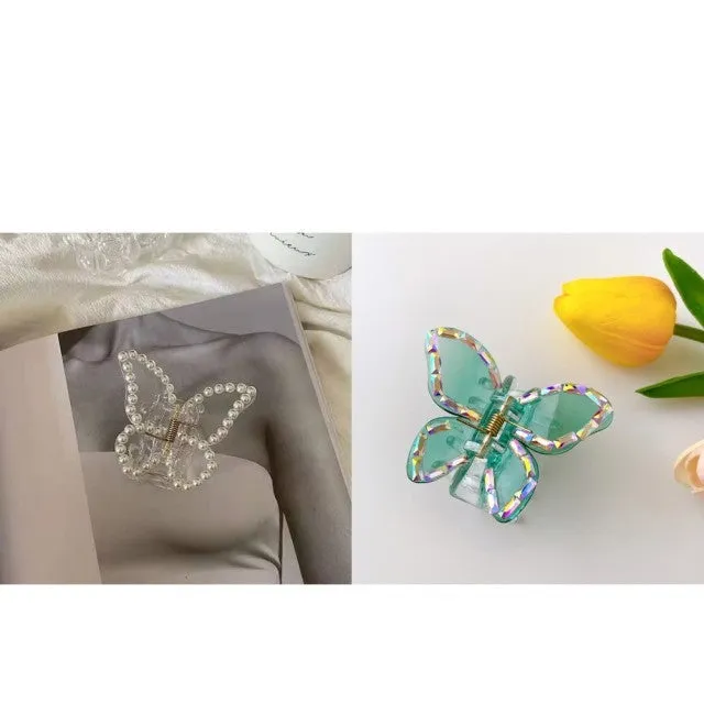 Transparent Butterfly Hair Claws Hairpin Cute Transparent Acrylic Clip