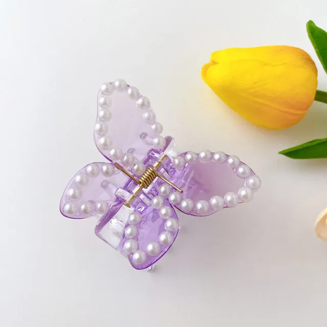 Transparent Butterfly Hair Claws Hairpin Cute Transparent Acrylic Clip