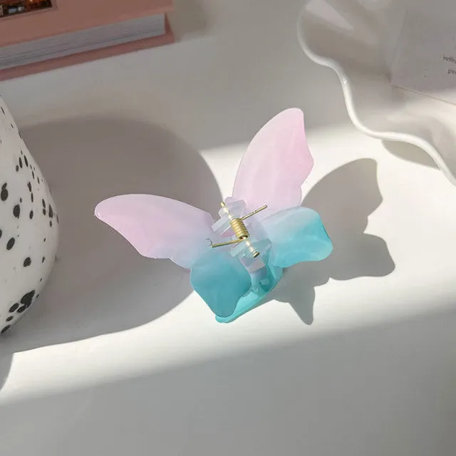 Transparent Butterfly Hair Claws Hairpin Cute Transparent Acrylic Clip