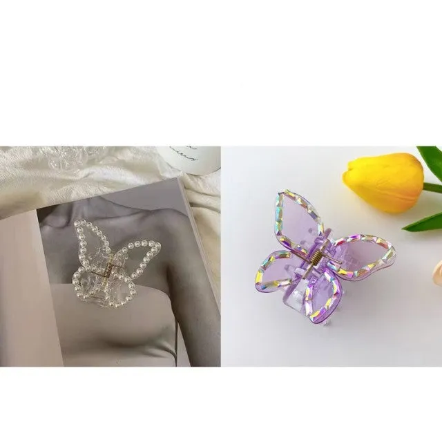 Transparent Butterfly Hair Claws Hairpin Cute Transparent Acrylic Clip