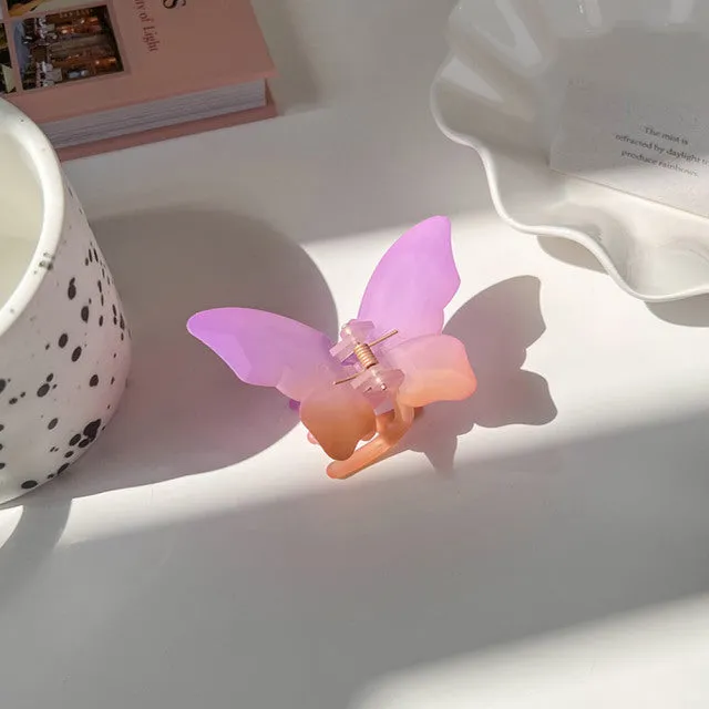 Transparent Butterfly Hair Claws Hairpin Cute Transparent Acrylic Clip