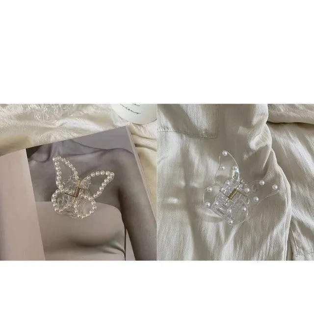Transparent Butterfly Hair Claws Hairpin Cute Transparent Acrylic Clip