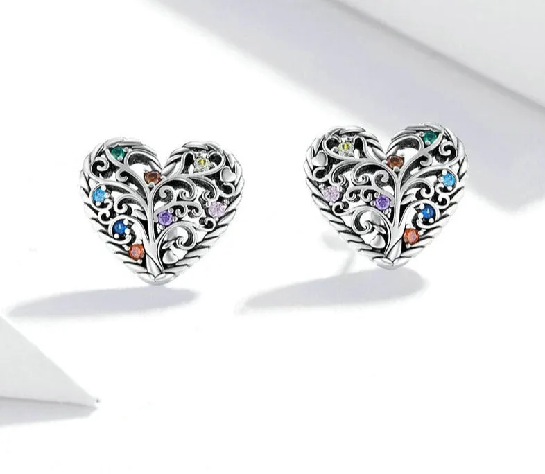 Tree of Life 925 Sterling Silver Stud Earrings