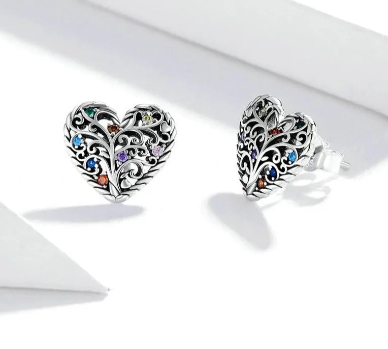 Tree of Life 925 Sterling Silver Stud Earrings