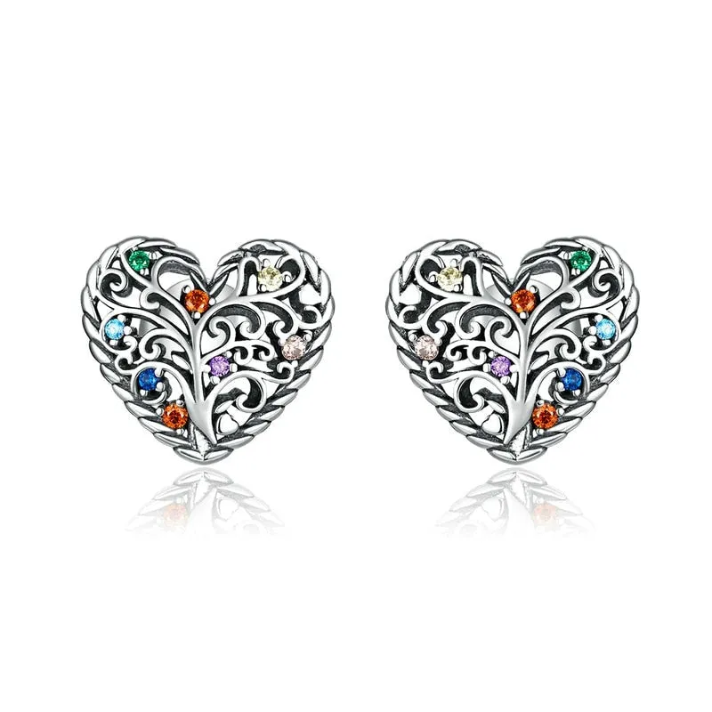 Tree of Life 925 Sterling Silver Stud Earrings