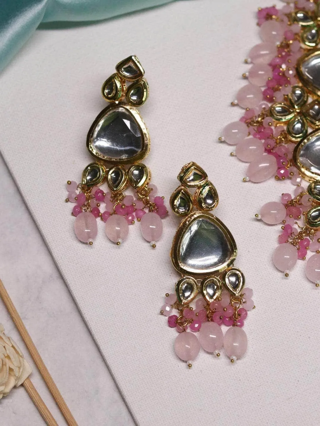 Triangular Kundan Pastel Set