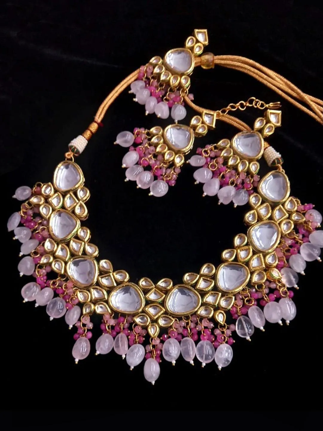 Triangular Kundan Pastel Set