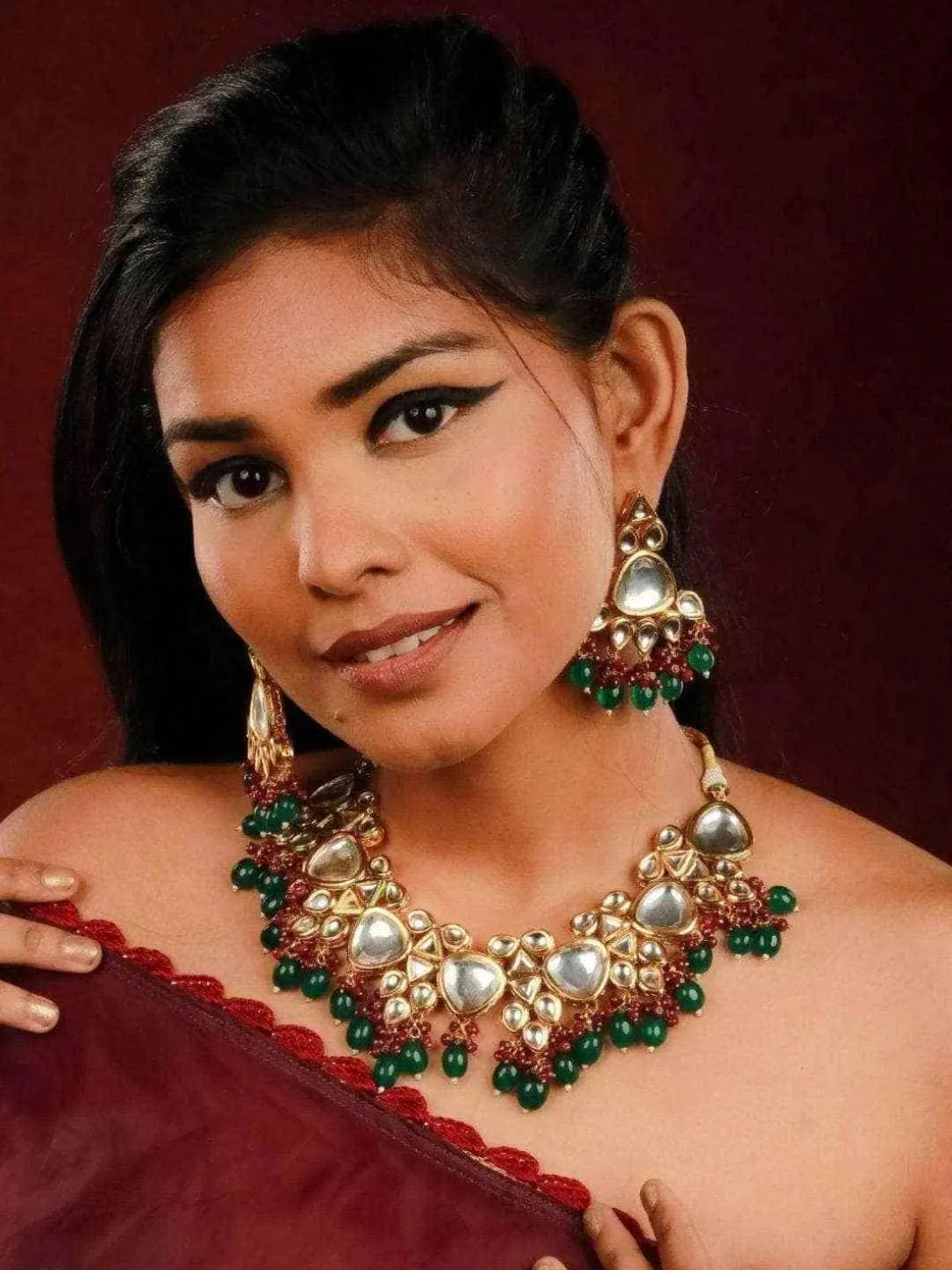 Triangular Kundan Pastel Set