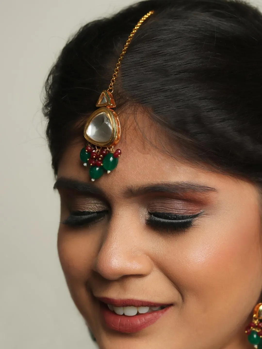 Triangular Kundan Pastel Set