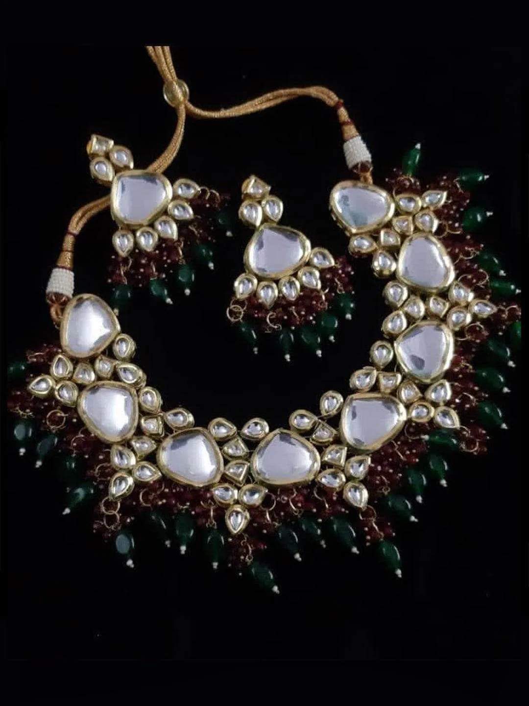 Triangular Kundan Pastel Set