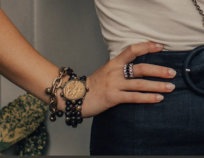 Triple Strand Bracelet W/Medallion