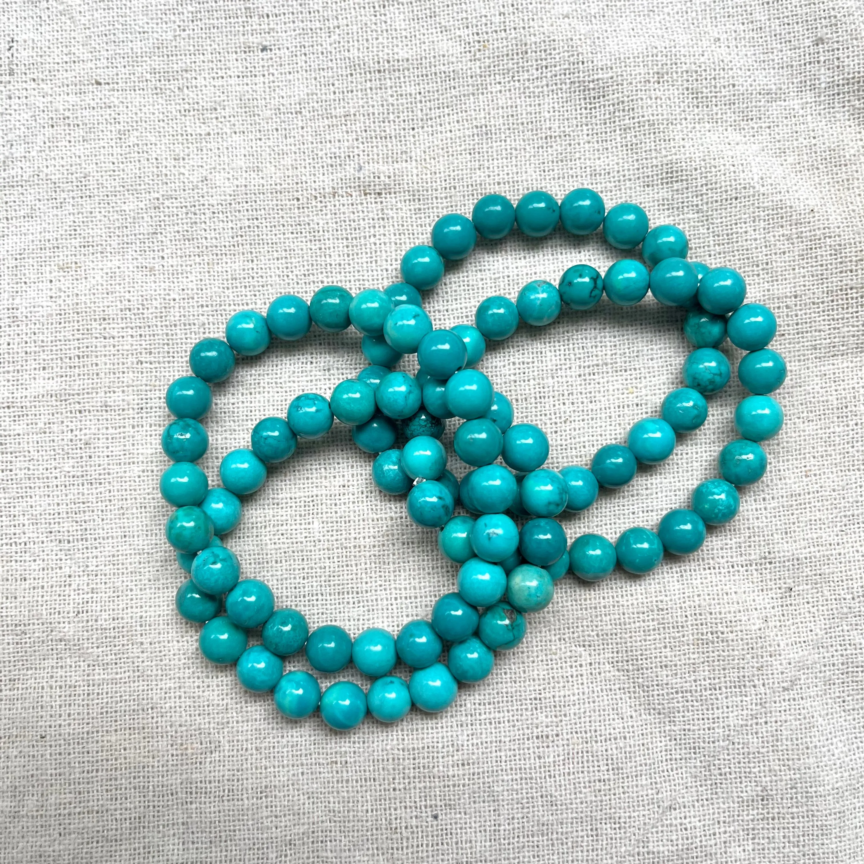 Turquoise 8mm Beaded Bracelet - Wisdom