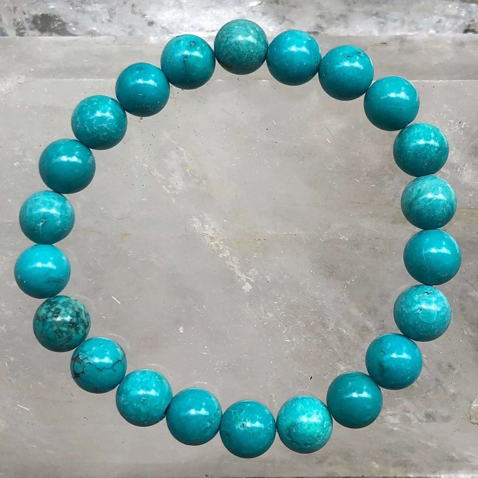 Turquoise 8mm Beaded Bracelet - Wisdom