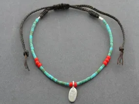 turquoise bead bracelet - oval