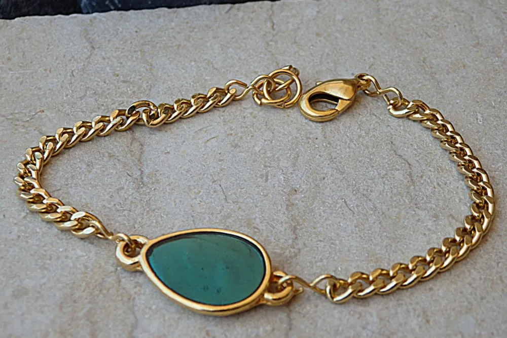 Turquoise enamel bracelet