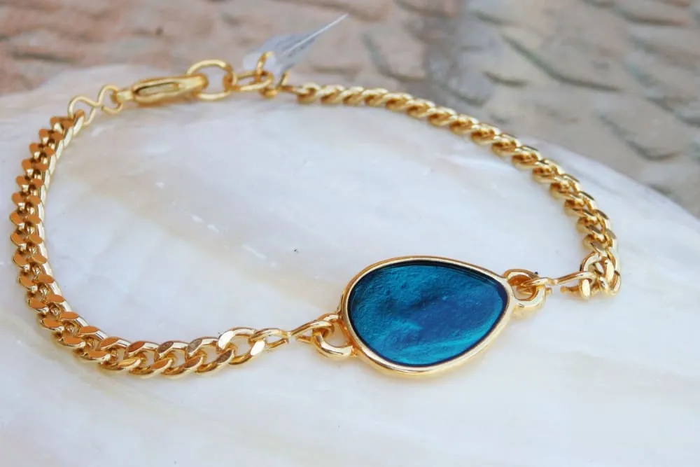 Turquoise enamel bracelet