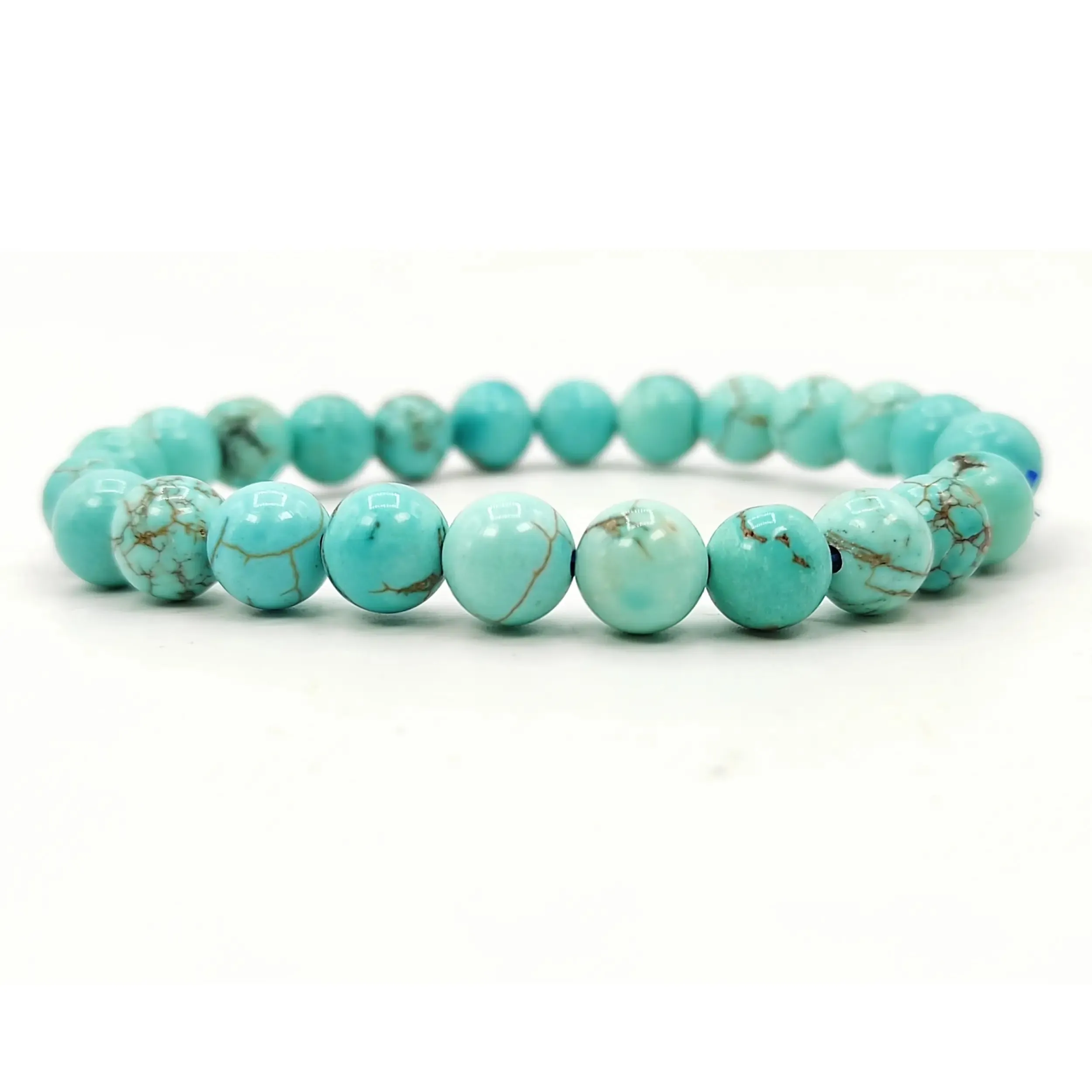 Turquoise / Firoza Bracelet Natural Crystal Healing Bracelet Gemstone Jewellery Beaded Stone Bracelet for Men & Women, Bead Size 6 mm