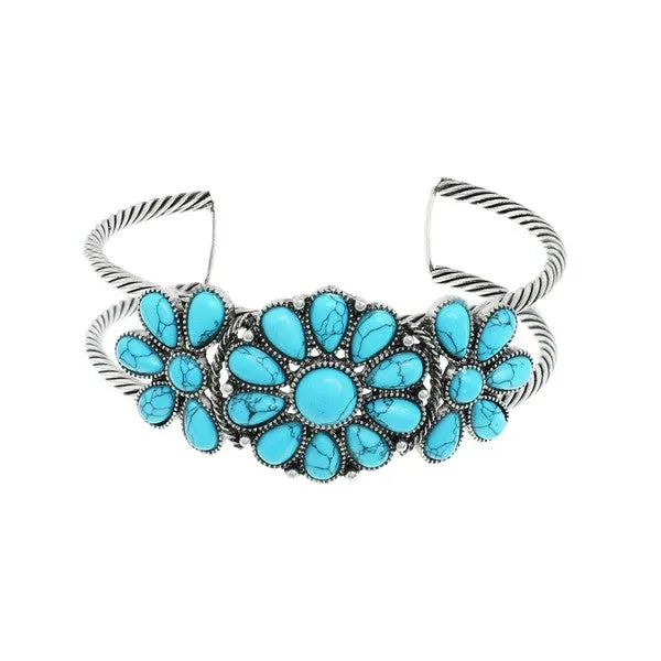Turquoise Flower Concho Bracelet