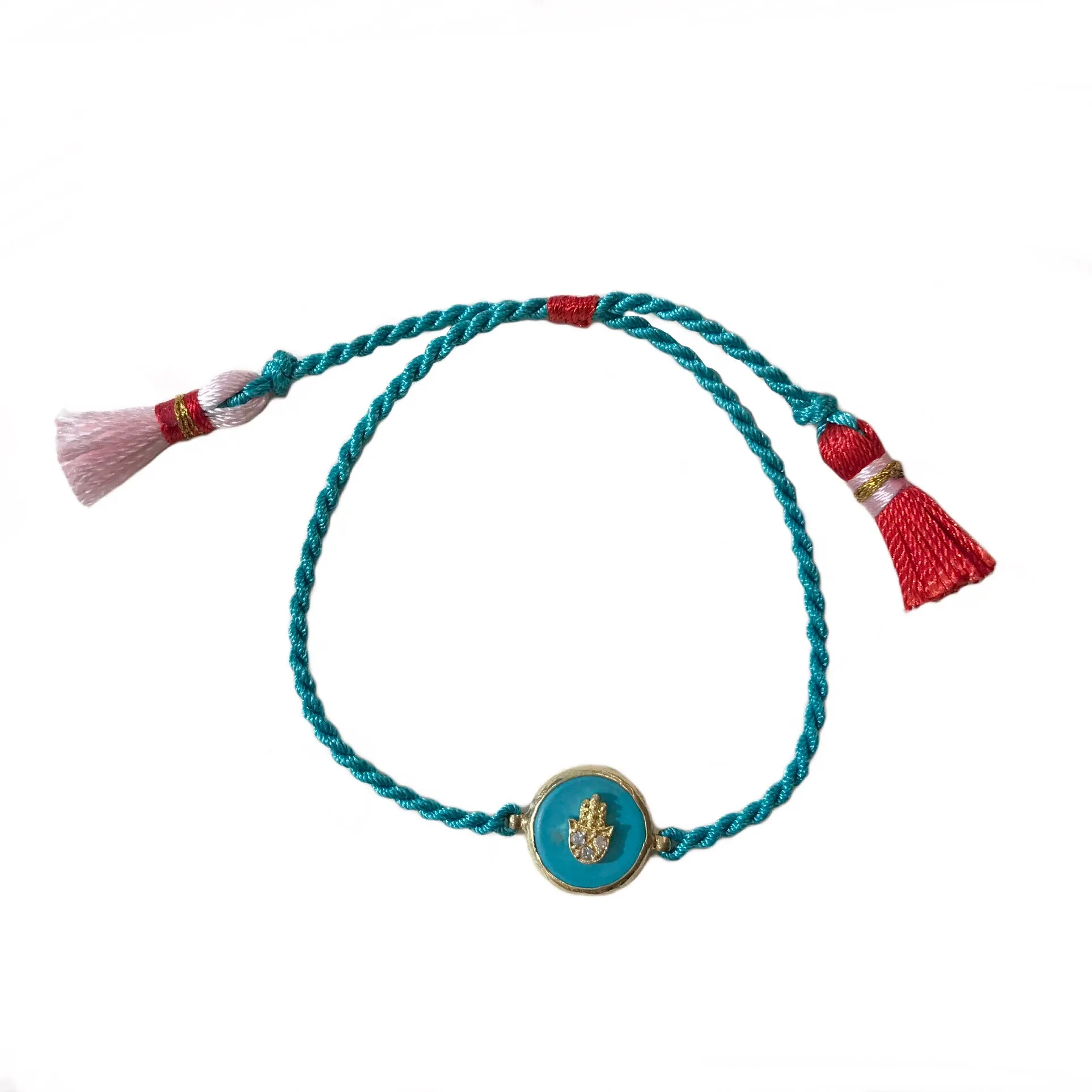 Turquoise Hamsa Thread Bracelet