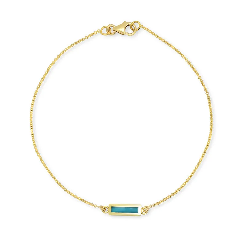Turquoise Inlay Bar Bracelet