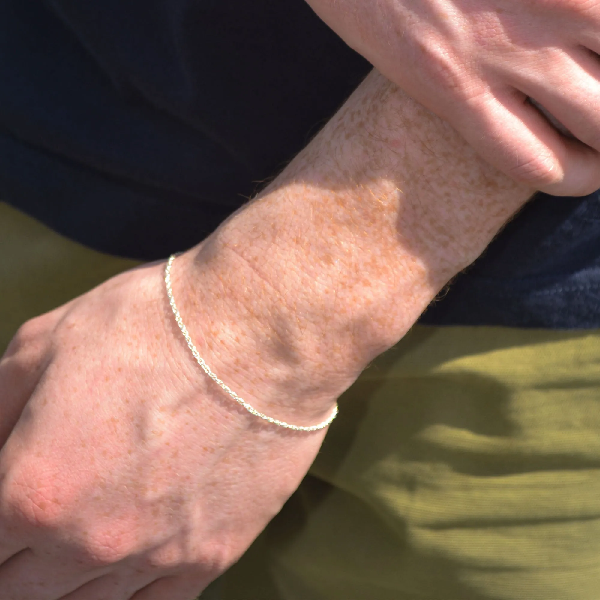 Twist chain bracelet silver for men