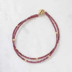 Two Strand Red Garnet Bracelet