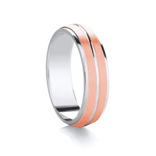 Two tone wedding band