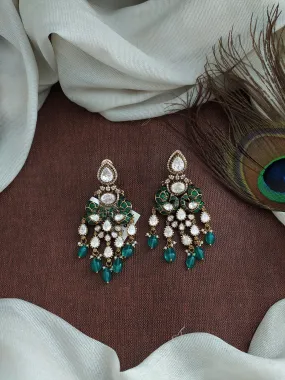 Victorian Statement Earrings in Evergreen Colors