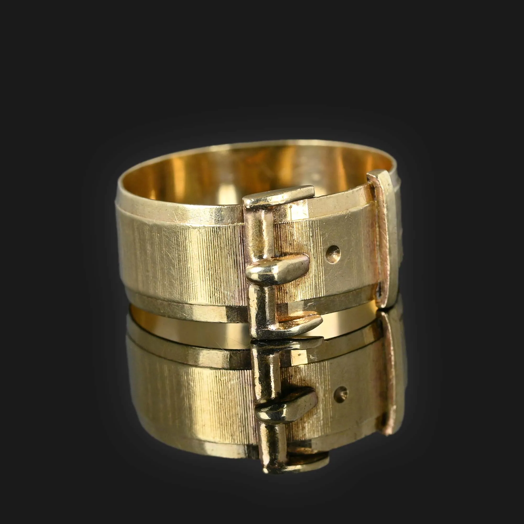 Vintage English Gold Buckle Ring